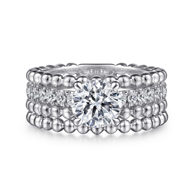 14K White Gold Diamond Matching Wedding Band - Shot 4