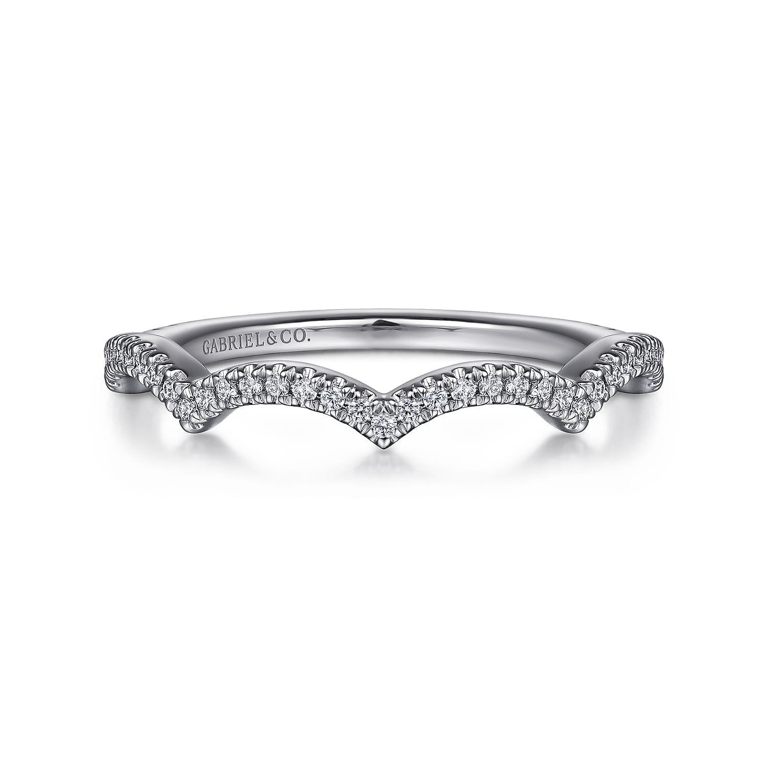 14K White Gold Diamond Matching Wedding Band - 0.17 ct - Shot 1