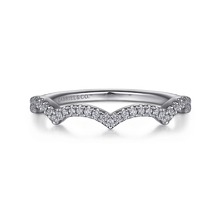 14K White Gold Diamond Matching Wedding Band - 0.17 ct - Shot 1
