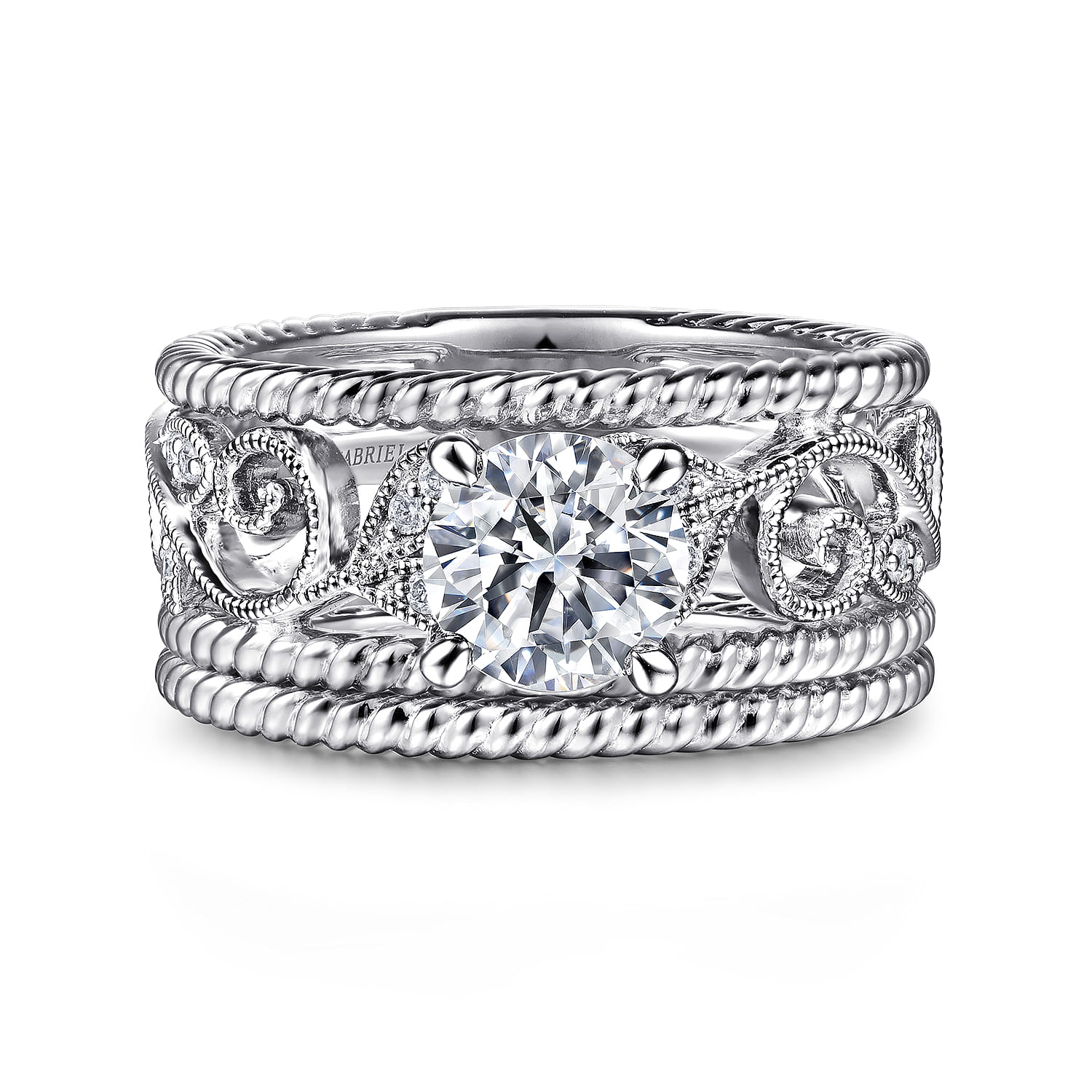 14K White Gold Diamond Matching Wedding Band - Shot 4