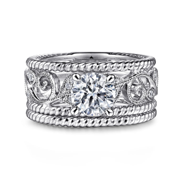 14K White Gold Diamond Matching Wedding Band - Shot 4