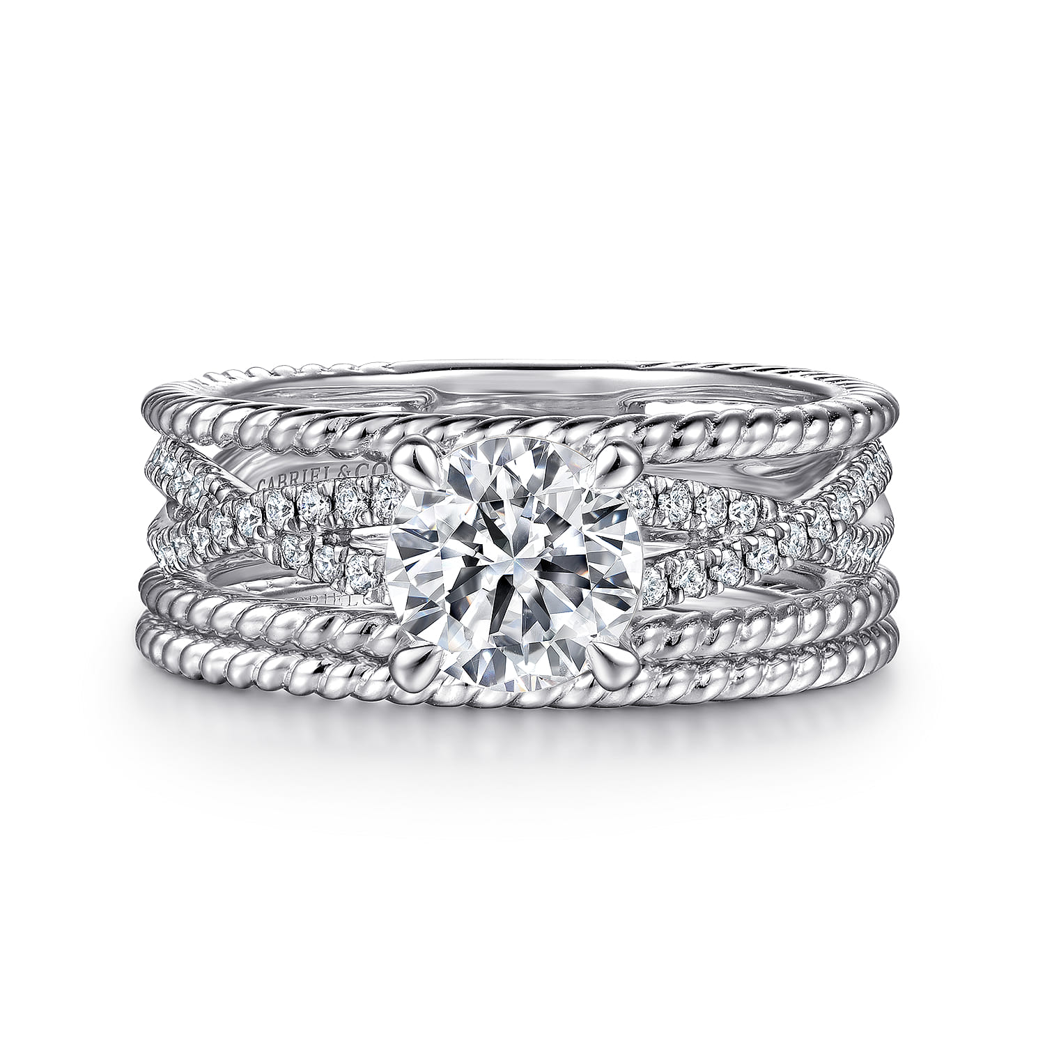 14K White Gold Diamond Matching Wedding Band - Shot 4