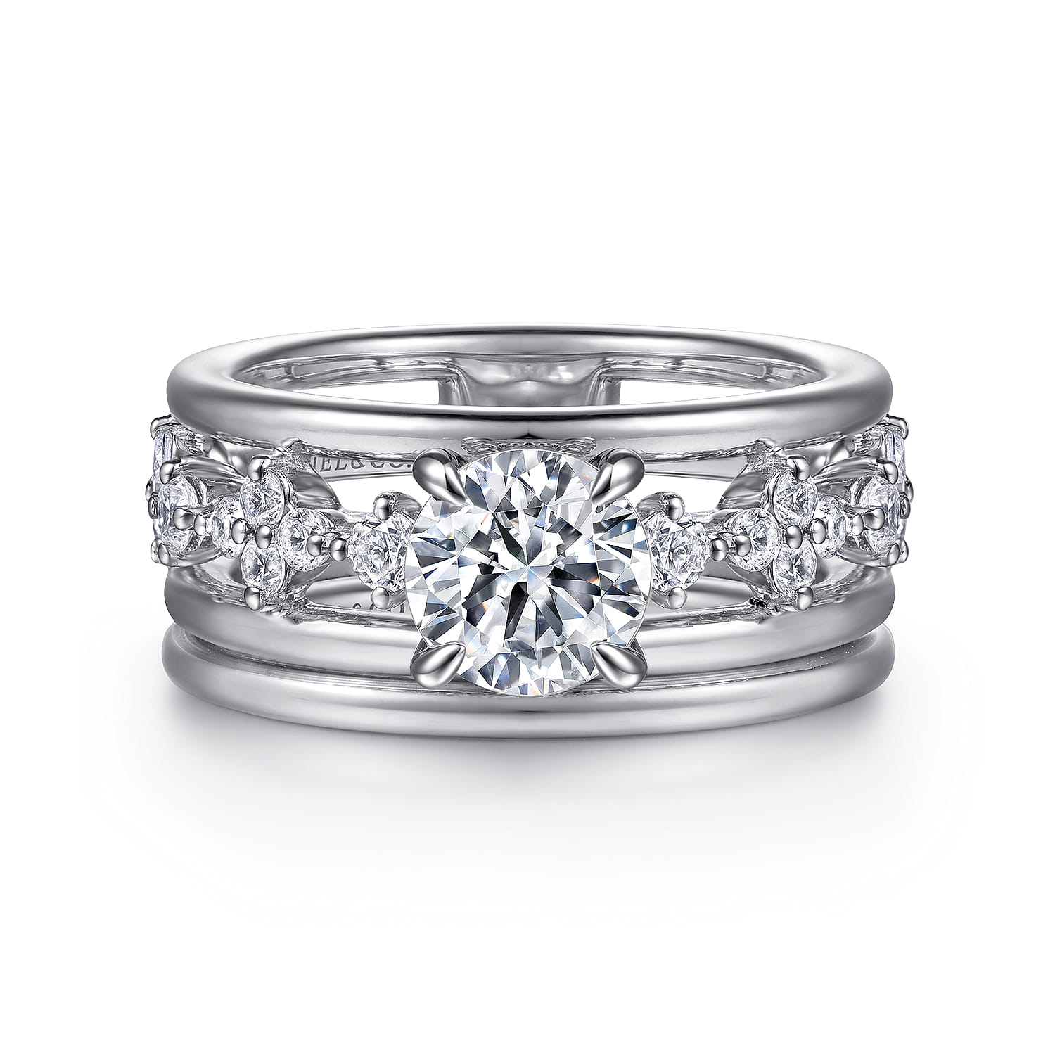 14K White Gold Diamond Matching Wedding Band - Shot 4