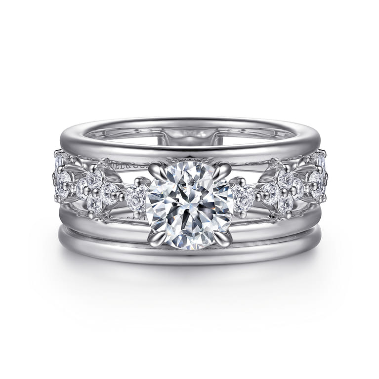 14K White Gold Diamond Matching Wedding Band - Shot 4