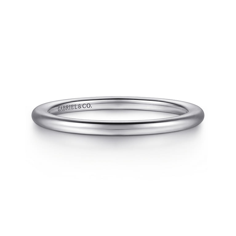 14K White Gold Diamond Matching Wedding Band - Shot 1