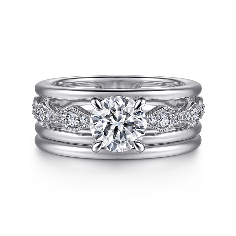 14K White Gold Diamond Matching Wedding Band - Shot 4