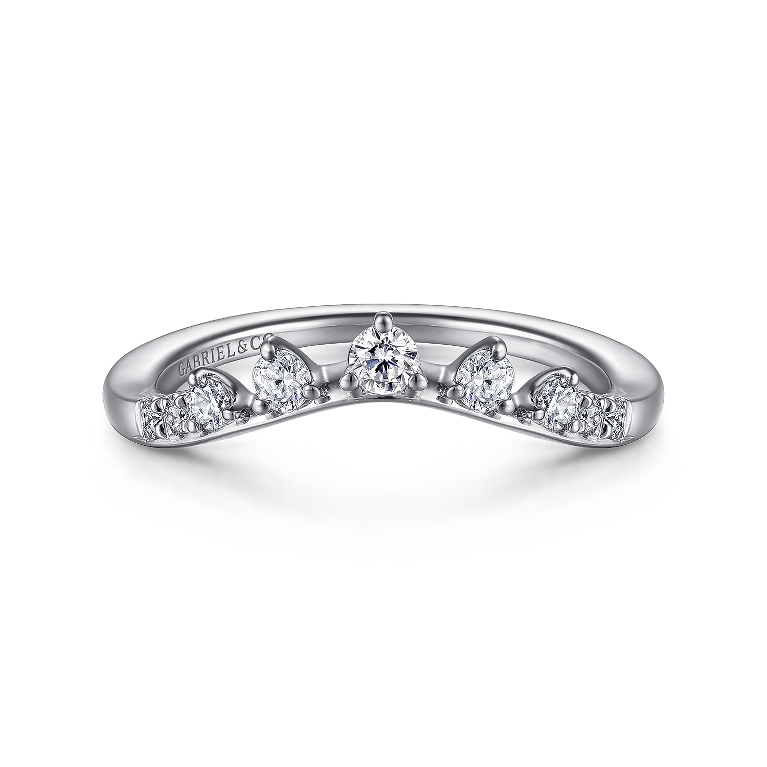 14K White Gold Diamond Matching Wedding Band - 0.23 ct - Shot 1