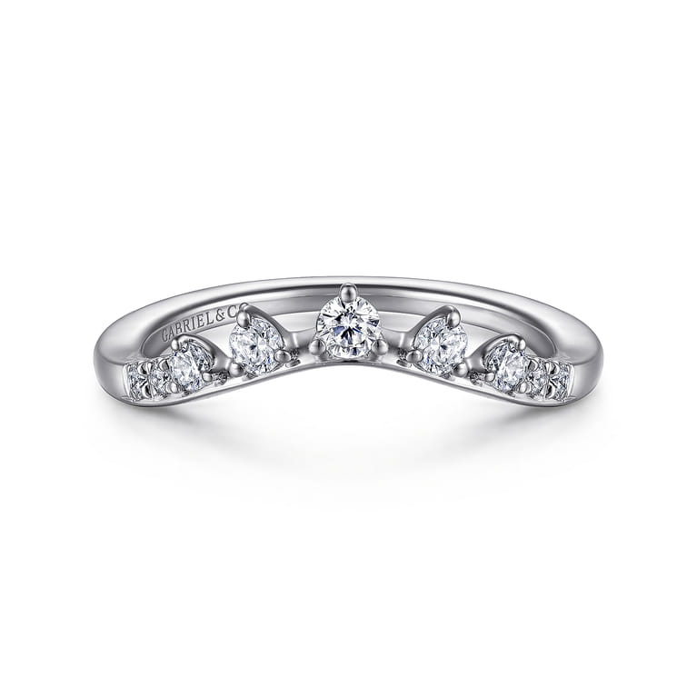 14K White Gold Diamond Matching Wedding Band - 0.23 ct - Shot 1