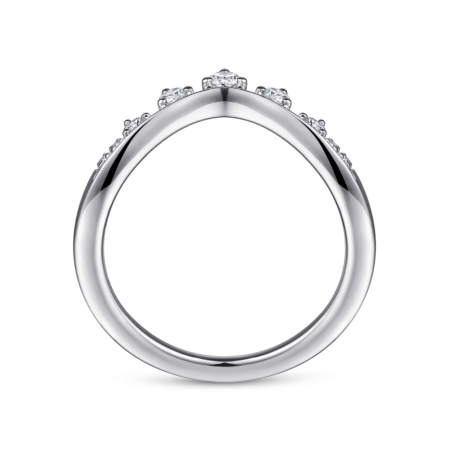 14K White Gold Diamond Matching Wedding Band - 0.23 ct - Shot 2