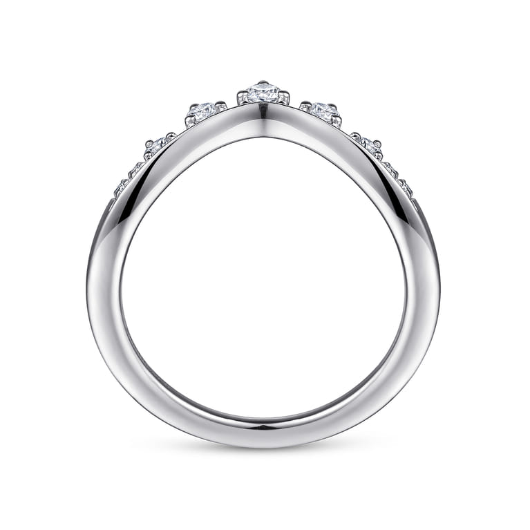 14K White Gold Diamond Matching Wedding Band - 0.23 ct - Shot 2