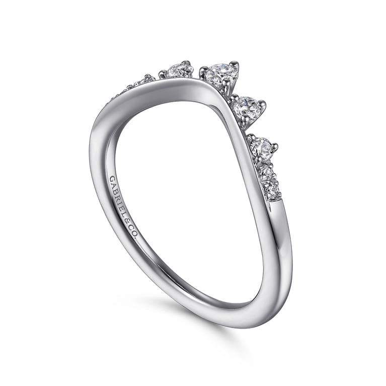 14K White Gold Diamond Matching Wedding Band - 0.23 ct - Shot 3