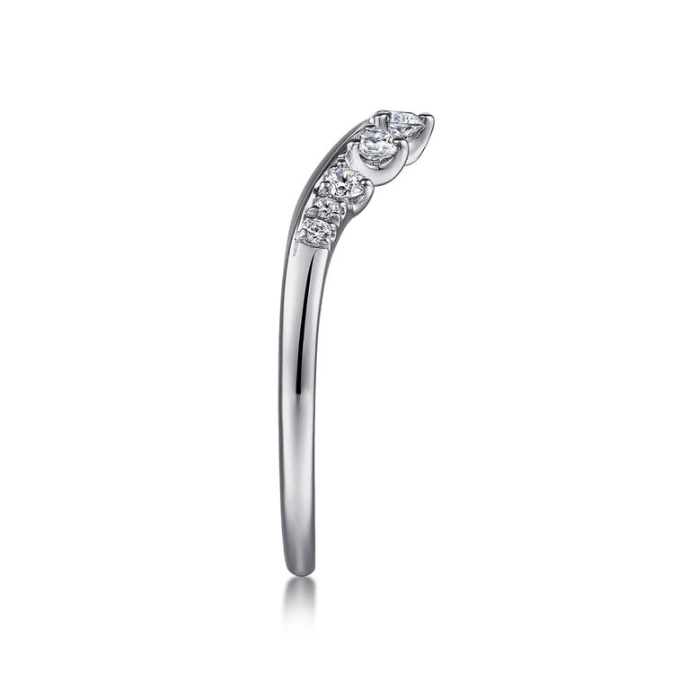 14K White Gold Diamond Matching Wedding Band - 0.23 ct - Shot 5