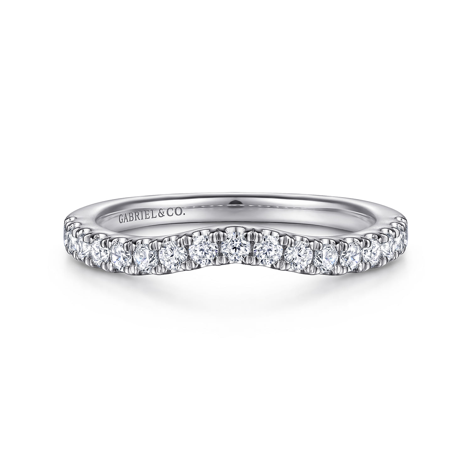 14K White Gold Diamond Matching Wedding Band - 0.36 ct - Shot 1