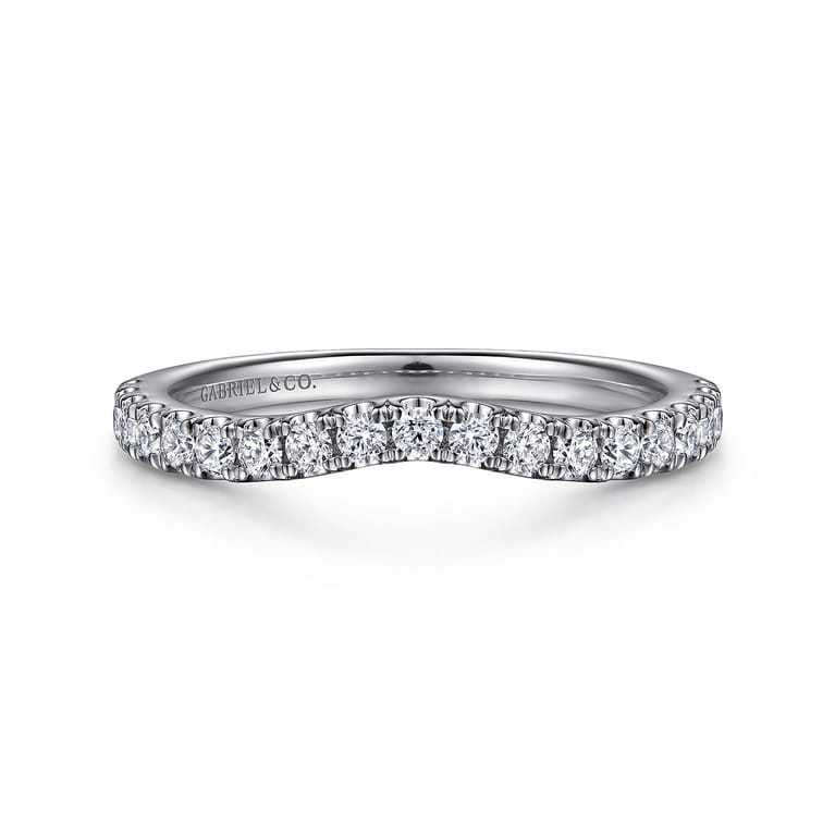 14K White Gold Diamond Matching Wedding Band - 0.4 ct - Shot 1