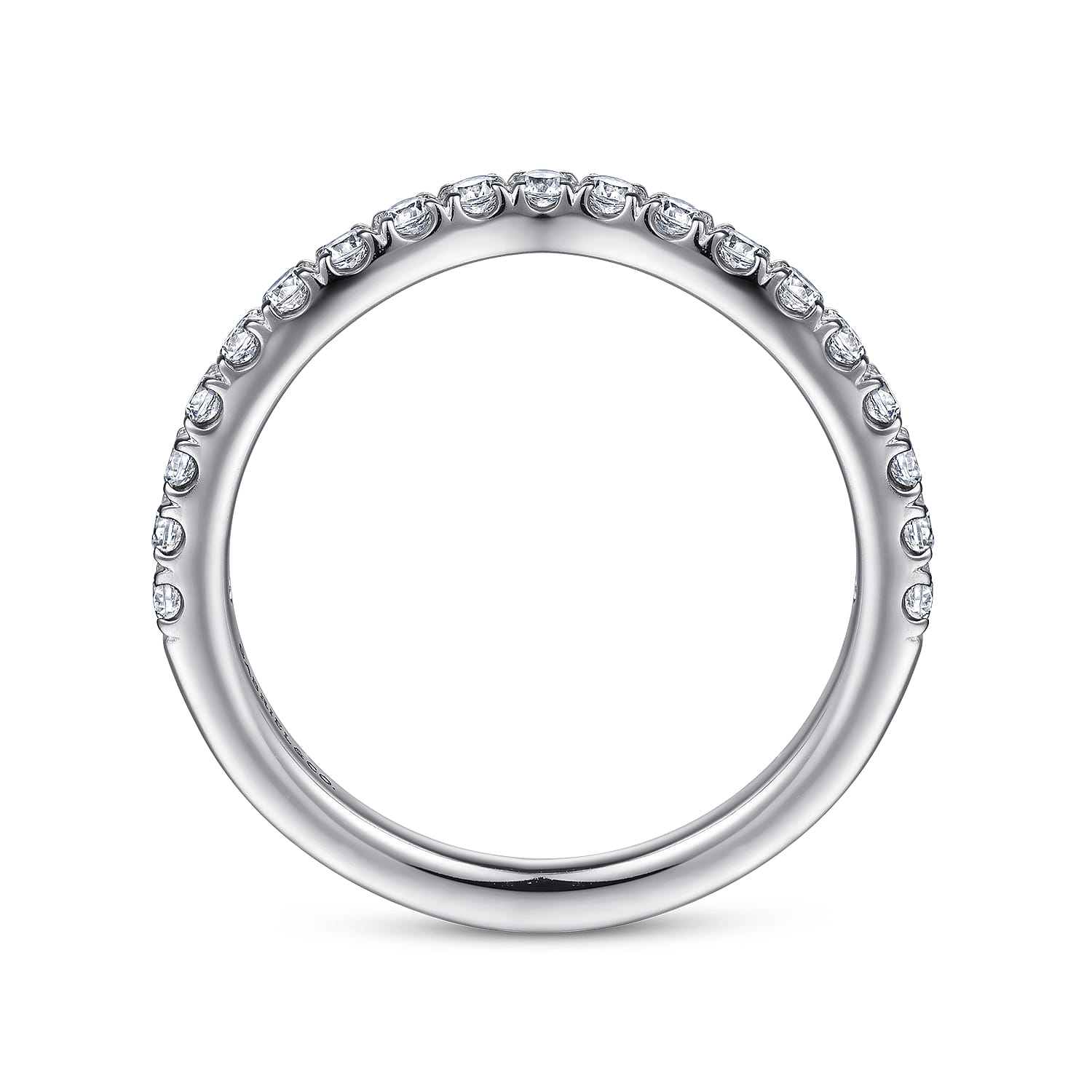 14K White Gold Diamond Matching Wedding Band - 0.4 ct - Shot 2