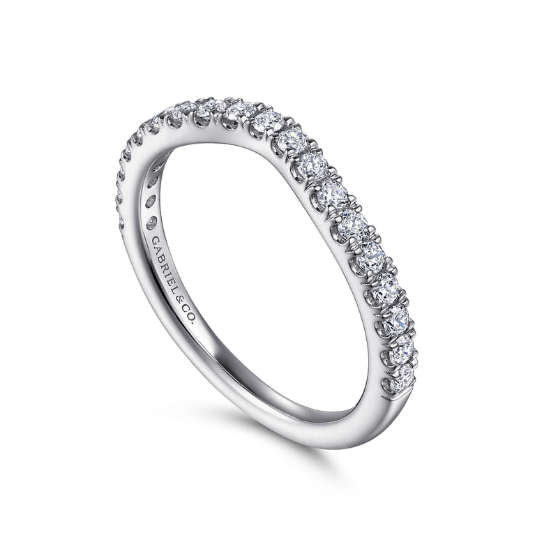 14K White Gold Diamond Matching Wedding Band - 0.4 ct - Shot 3