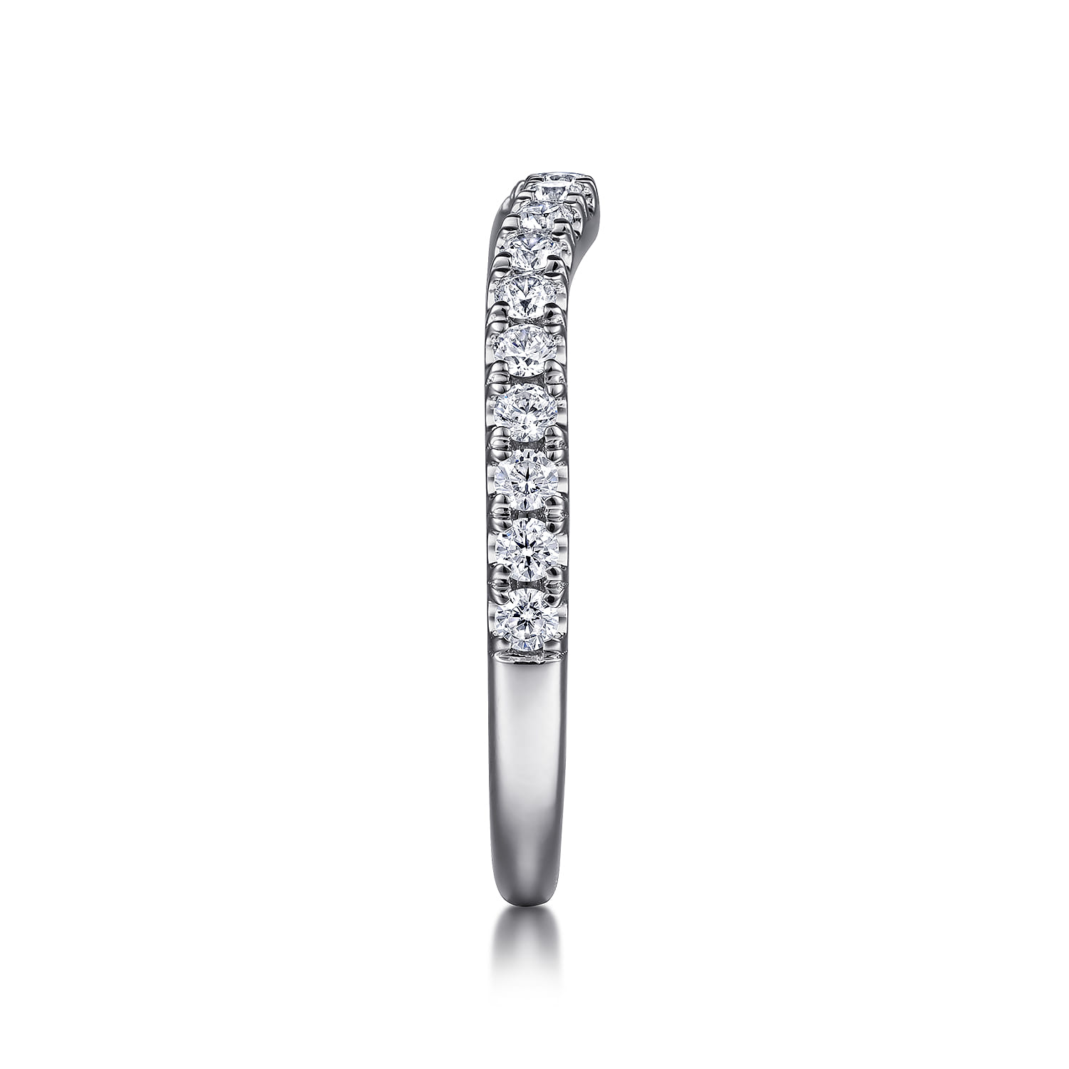 14K White Gold Diamond Matching Wedding Band - 0.4 ct - Shot 5