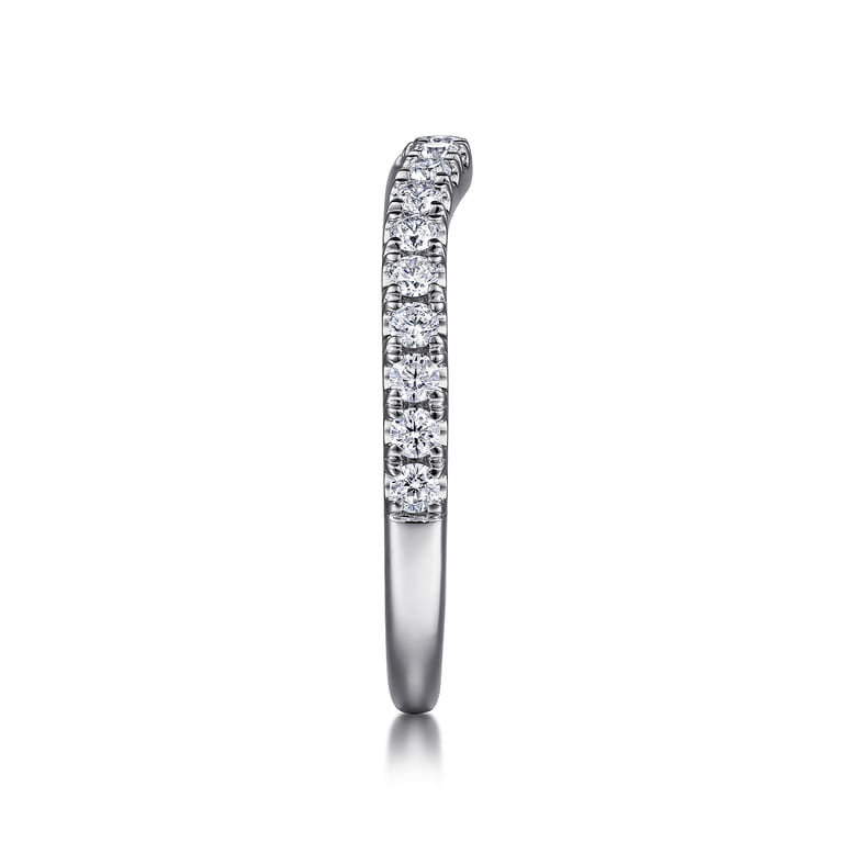 14K White Gold Diamond Matching Wedding Band - 0.4 ct - Shot 5