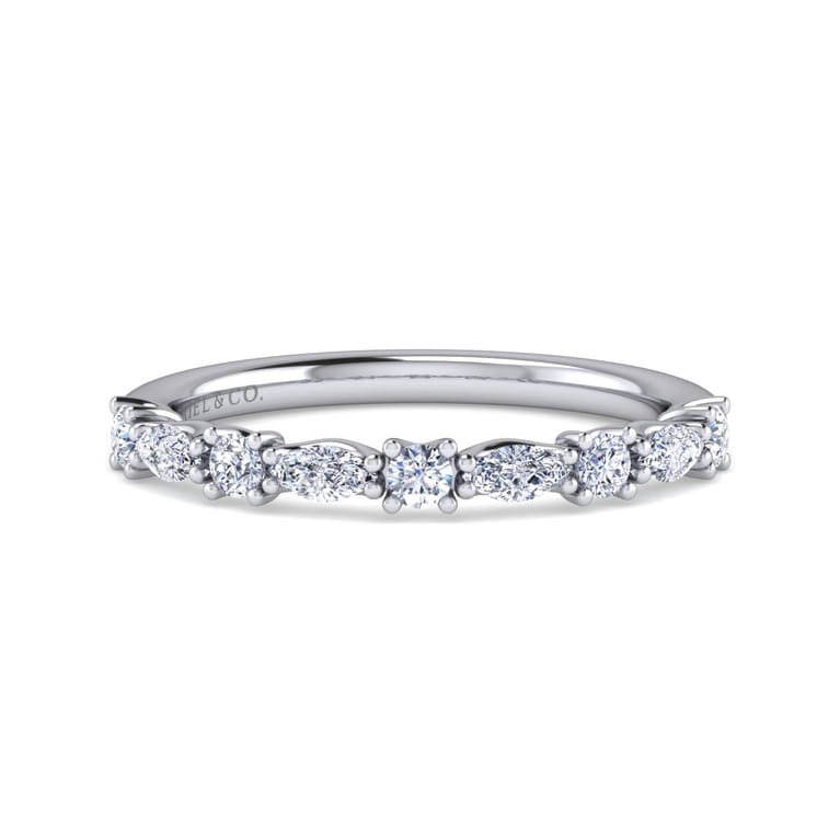 14K White Gold Diamond Matching Wedding Band - 0.5 ct - Shot 1
