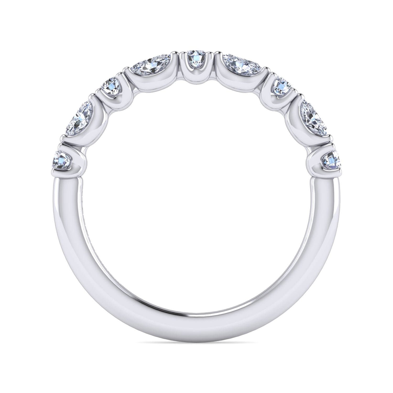 14K White Gold Diamond Matching Wedding Band - 0.5 ct - Shot 2