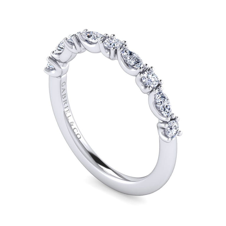 14K White Gold Diamond Matching Wedding Band - 0.5 ct - Shot 3