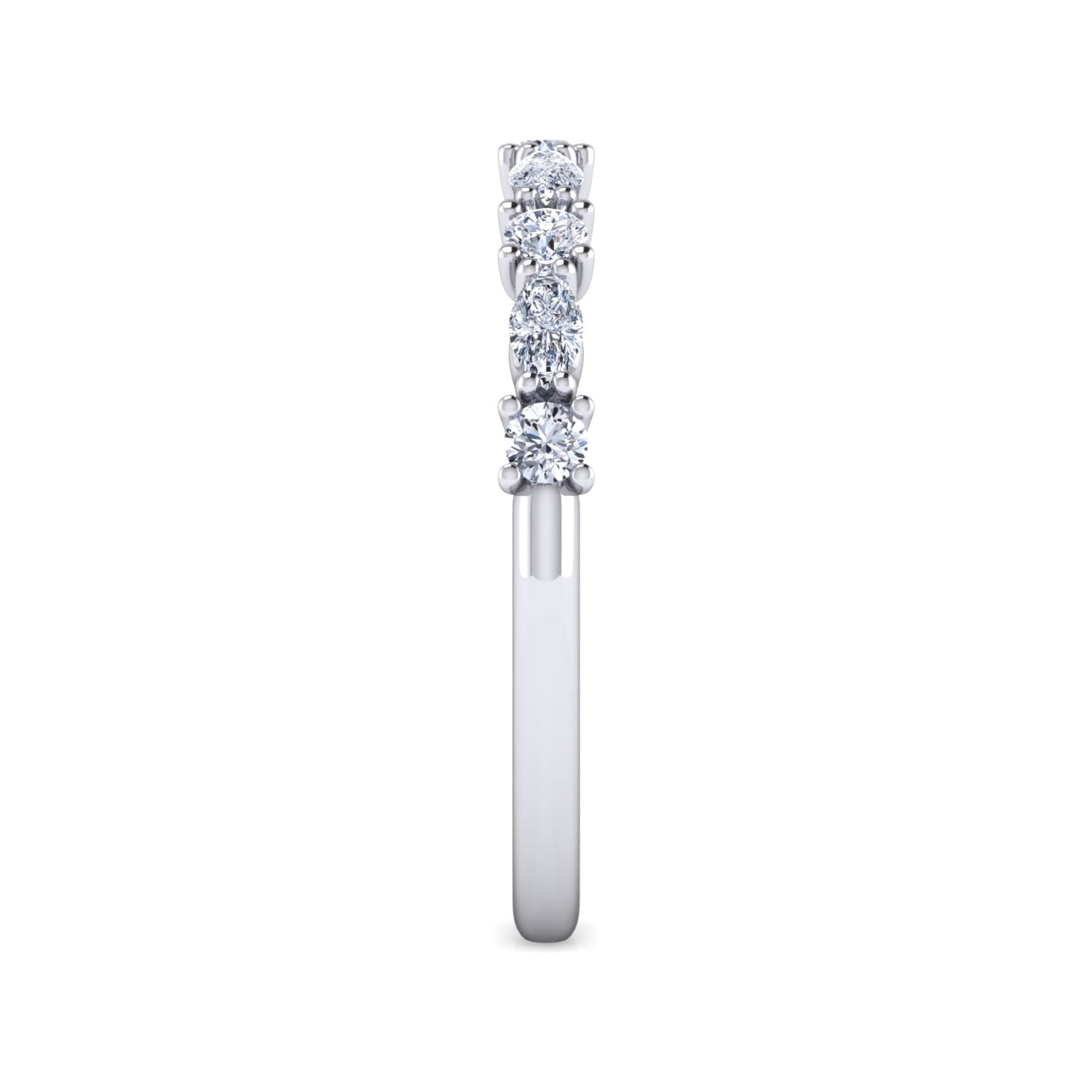 14K White Gold Diamond Matching Wedding Band - 0.5 ct - Shot 4