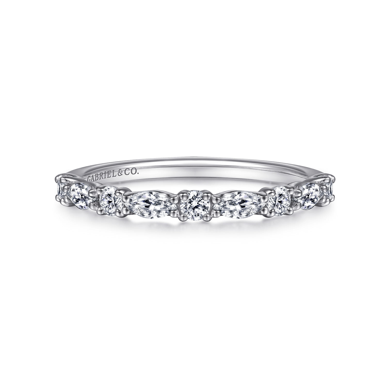 14K White Gold Diamond Matching Wedding Band - 0.5 ct - Shot 1