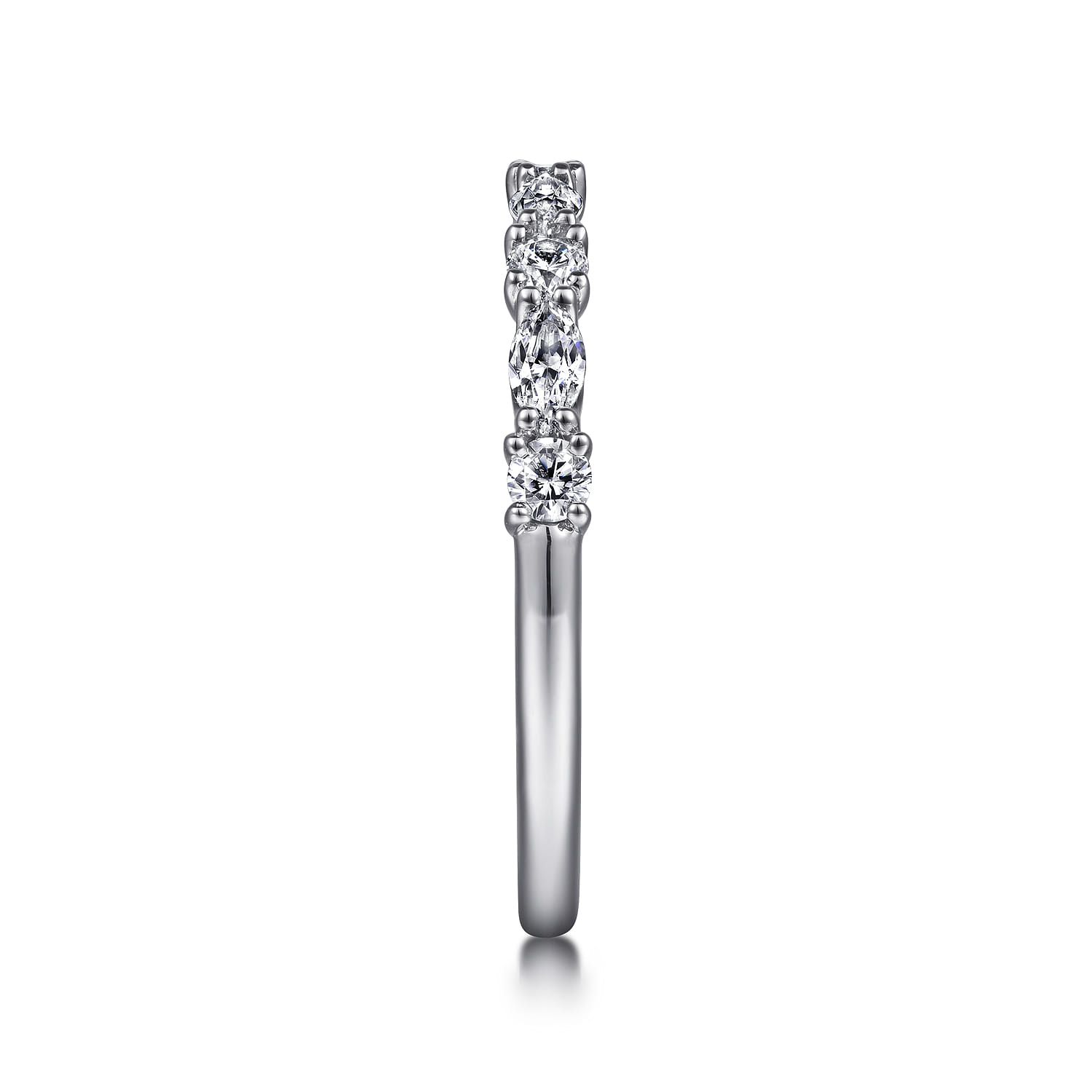 14K White Gold Diamond Matching Wedding Band - 0.5 ct - Shot 5