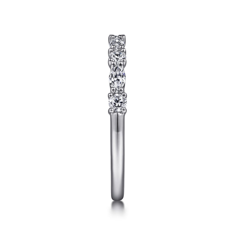 14K White Gold Diamond Matching Wedding Band - 0.5 ct - Shot 5