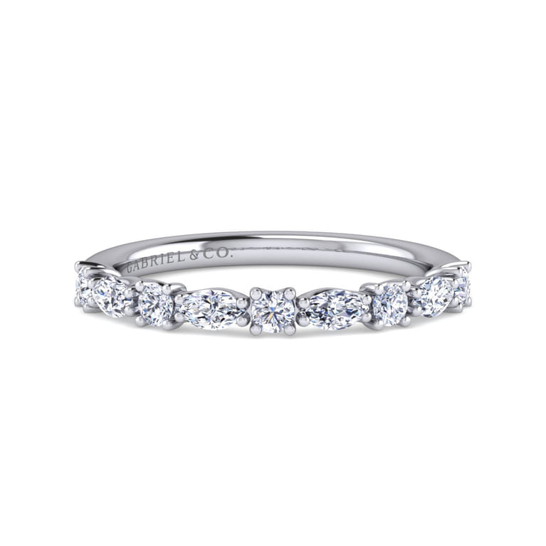 14K White Gold Diamond Matching Wedding Band - 0.5 ct - Shot 1
