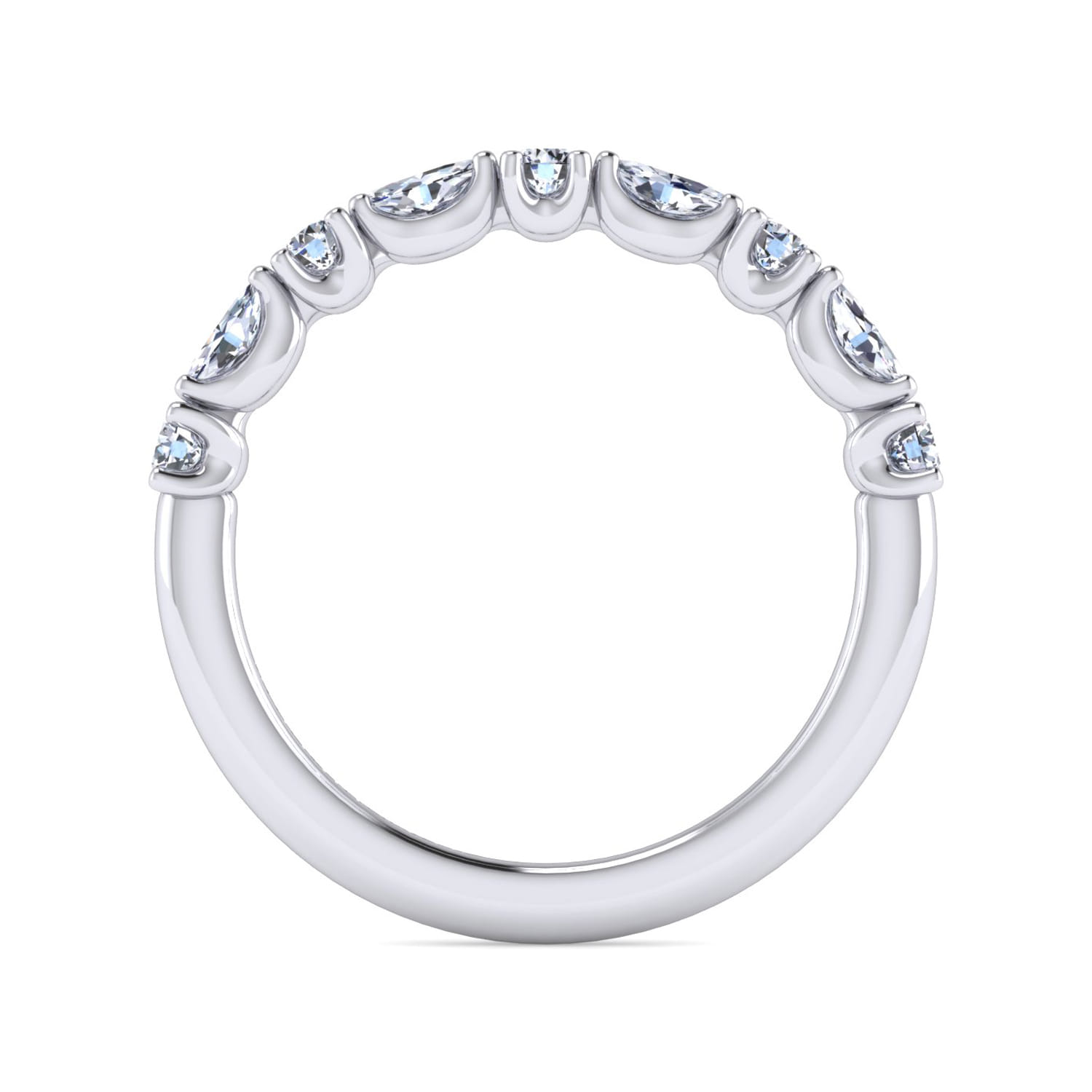 14K White Gold Diamond Matching Wedding Band - 0.5 ct - Shot 2