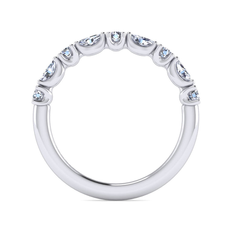 14K White Gold Diamond Matching Wedding Band - 0.5 ct - Shot 2
