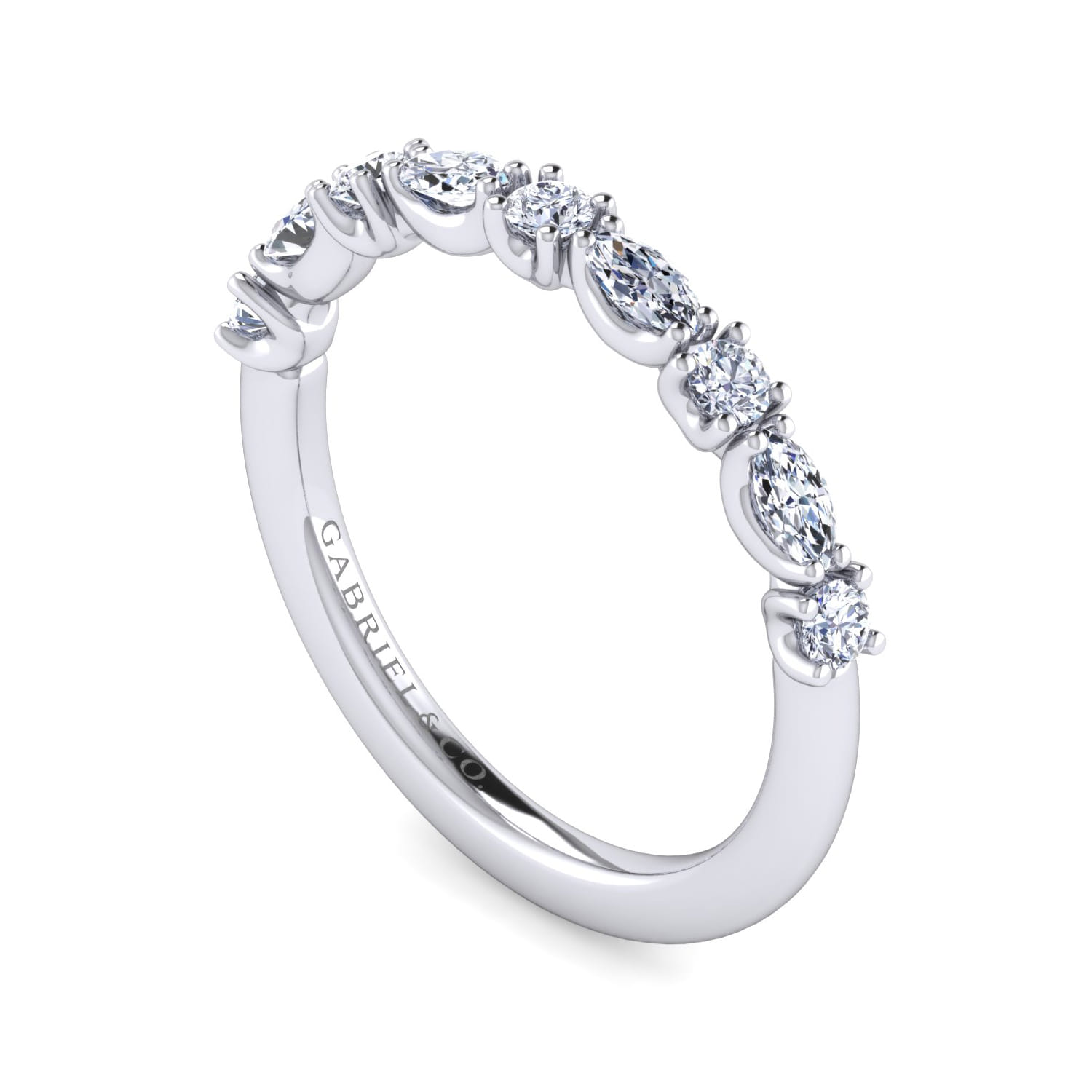 14K White Gold Diamond Matching Wedding Band - 0.5 ct - Shot 3