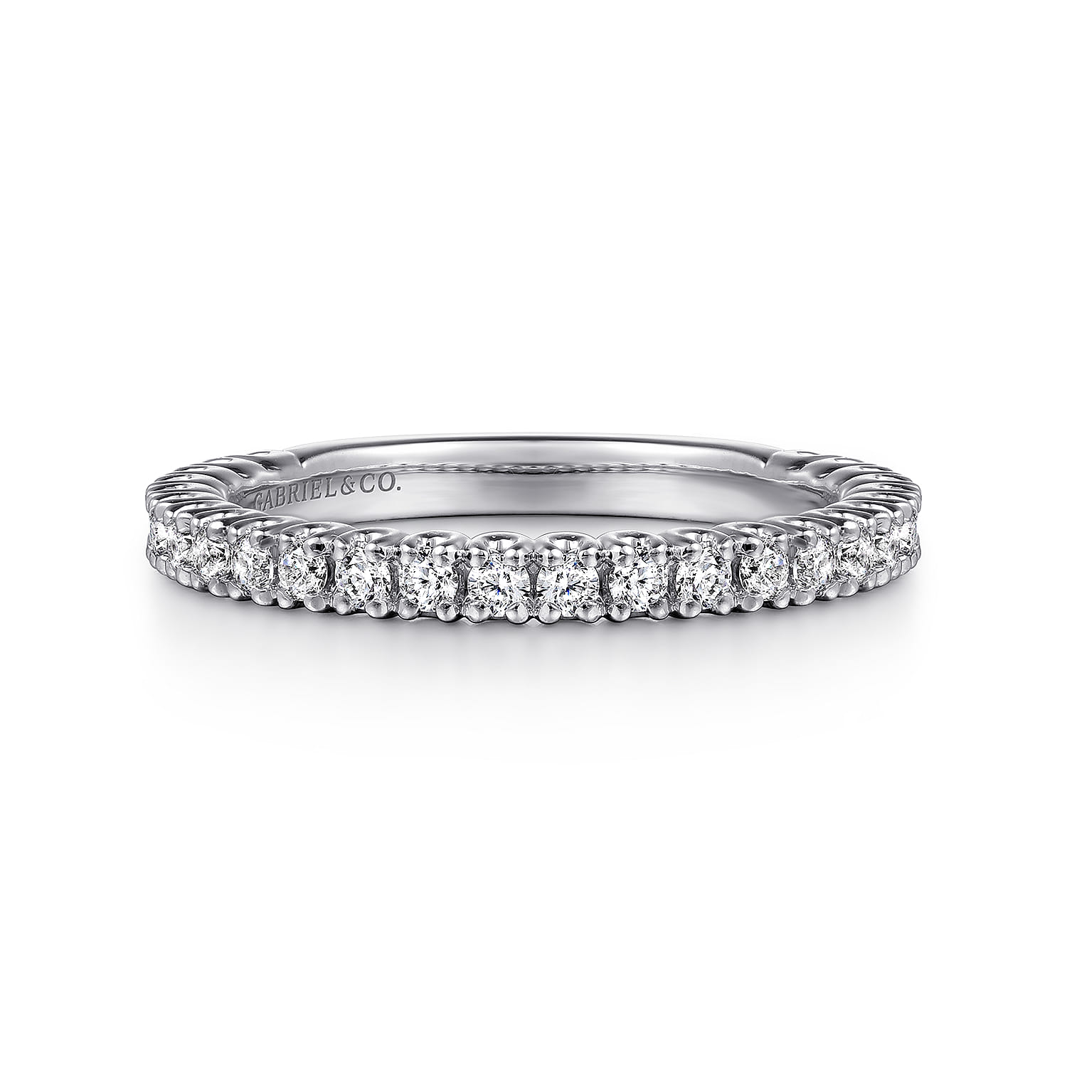 14K White Gold Diamond Matching Wedding Band - 0.44 ct - Shot 1
