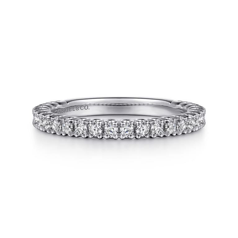 14K White Gold Diamond Matching Wedding Band - 0.44 ct - Shot 1