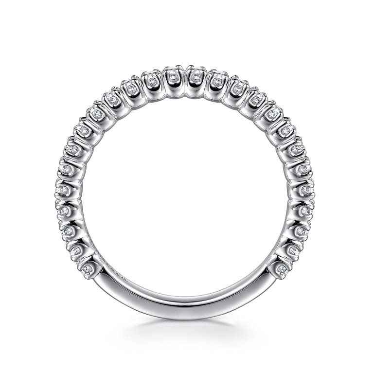 14K White Gold Diamond Matching Wedding Band - 0.44 ct - Shot 2