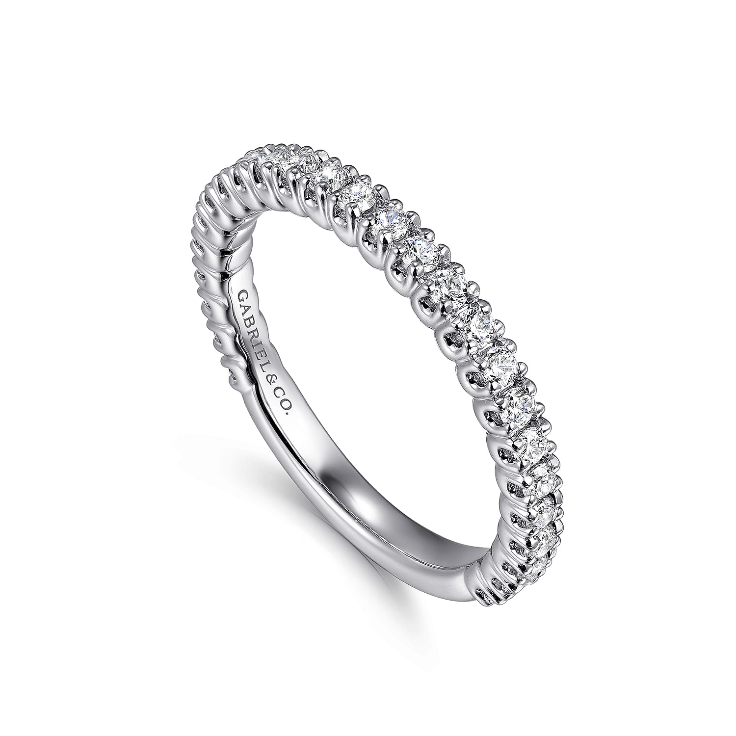 14K White Gold Diamond Matching Wedding Band - 0.44 ct - Shot 3