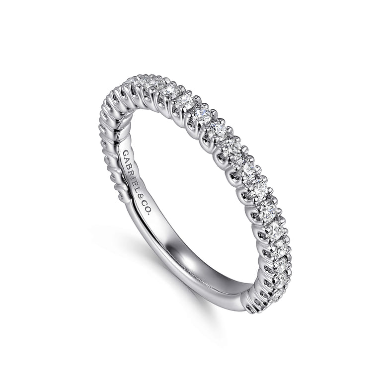 14K White Gold Diamond Matching Wedding Band - 0.44 ct - Shot 3