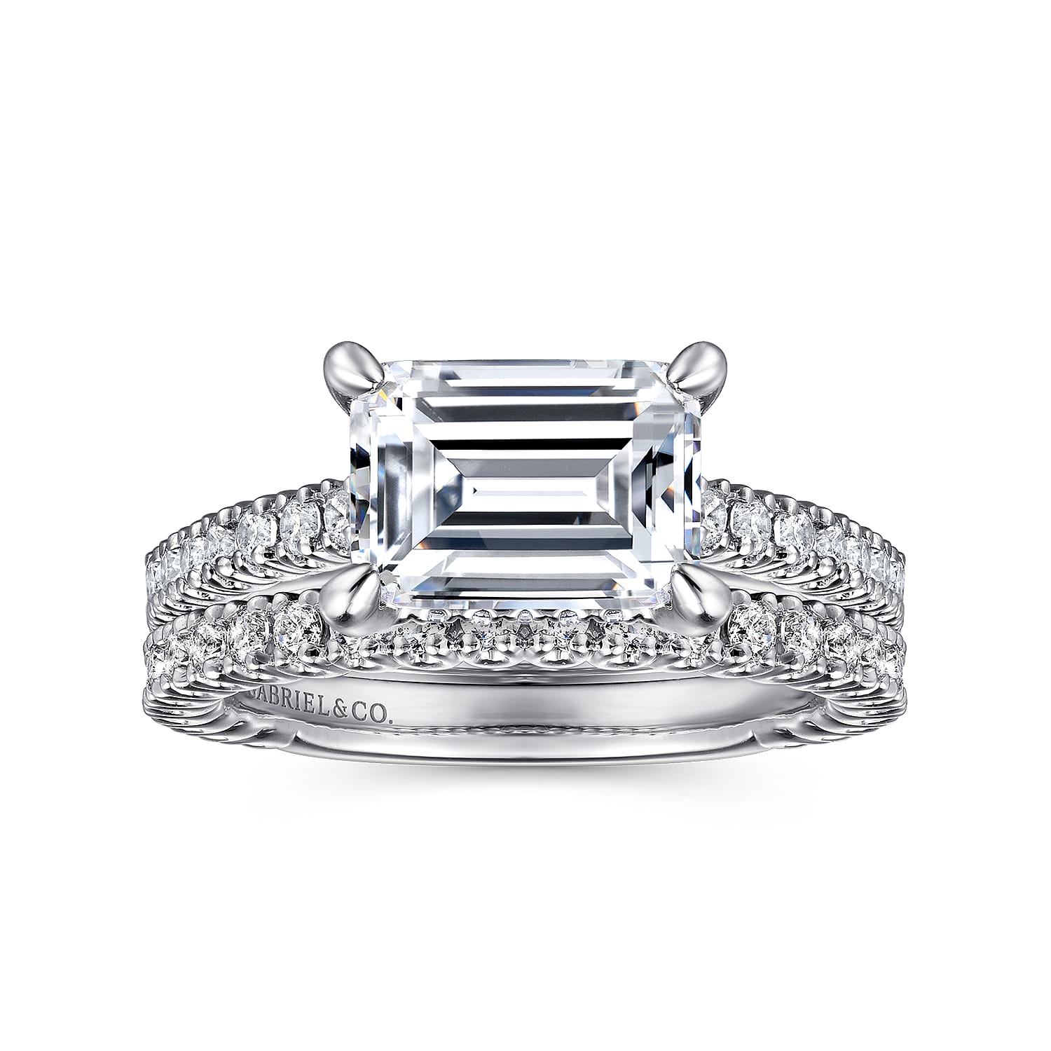 14K White Gold Diamond Matching Wedding Band - 0.44 ct - Shot 4