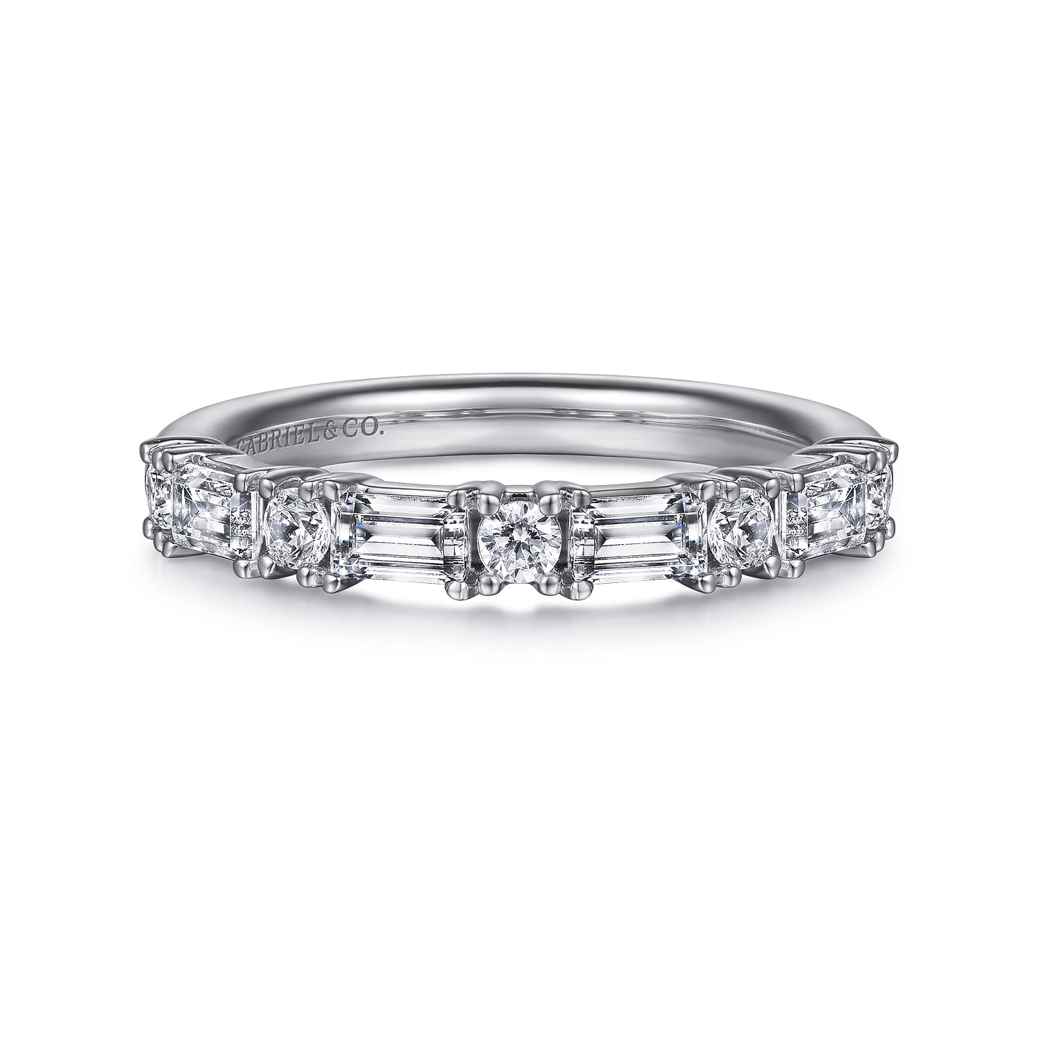 14K White Gold Diamond Matching Wedding Band - 0.7 ct - Shot 1