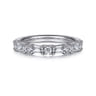 14K White Gold Diamond Matching Wedding Band - 0.7 ct