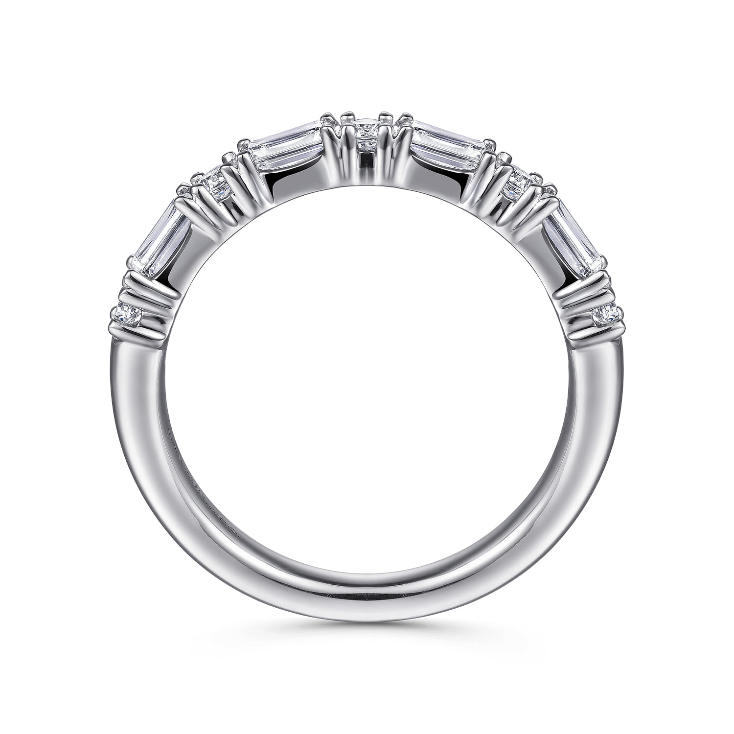 14K White Gold Diamond Matching Wedding Band - 0.7 ct - Shot 2