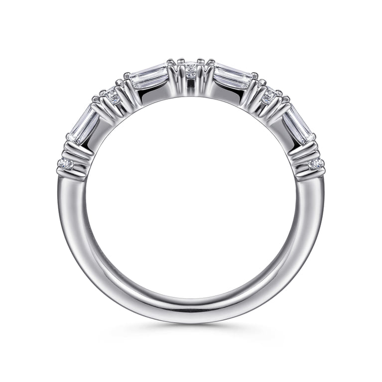 14K White Gold Diamond Matching Wedding Band - 0.7 ct - Shot 2