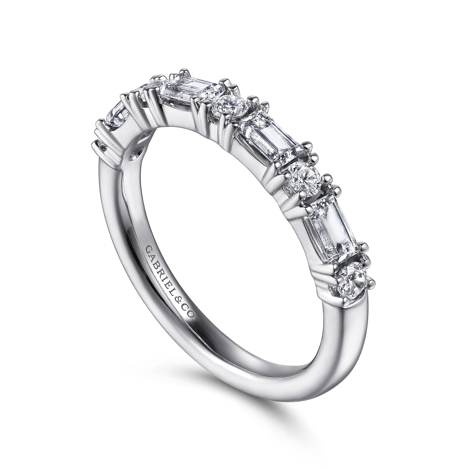 14K White Gold Diamond Matching Wedding Band - 0.7 ct - Shot 3