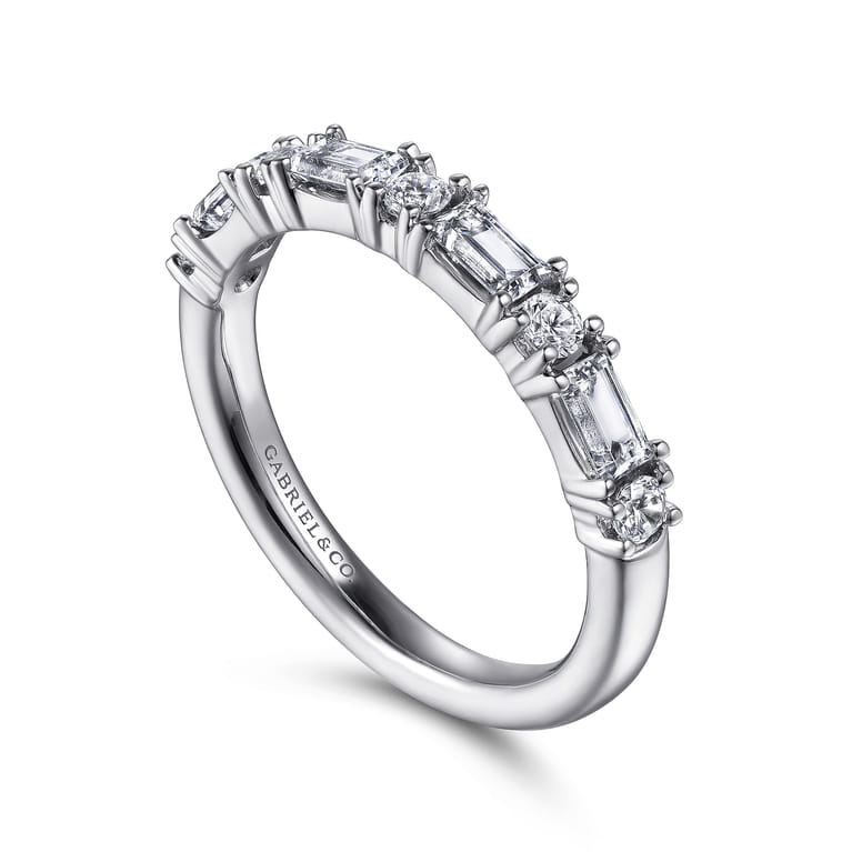 14K White Gold Diamond Matching Wedding Band - 0.7 ct - Shot 3