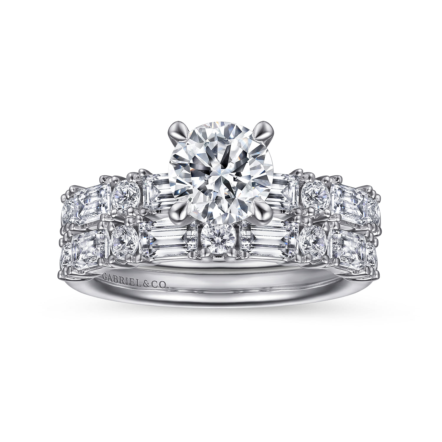 14K White Gold Diamond Matching Wedding Band - 0.7 ct - Shot 4