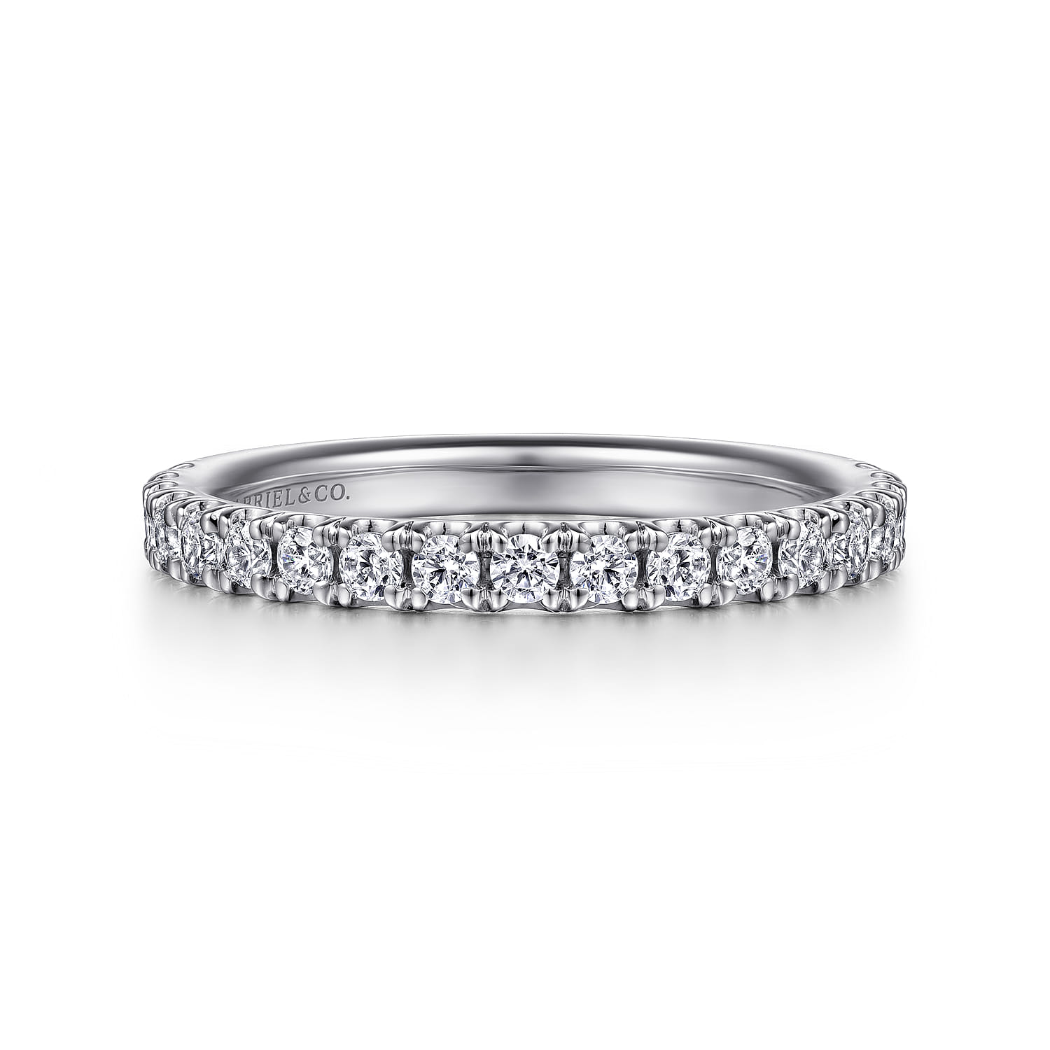 14K White Gold Diamond Matching Wedding Band - 0.45 ct - Shot 1