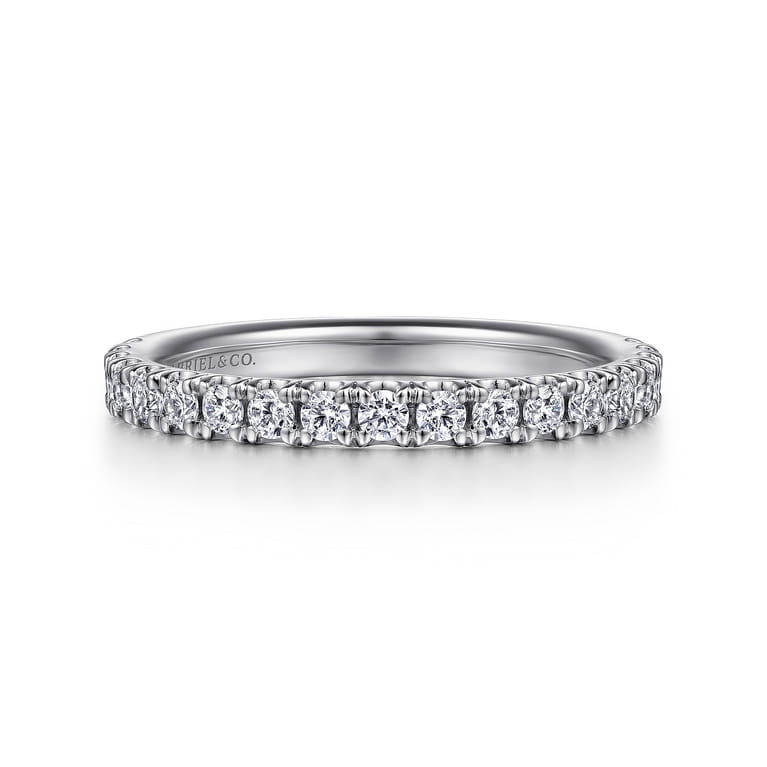 14K White Gold Diamond Matching Wedding Band - 0.45 ct - Shot 1