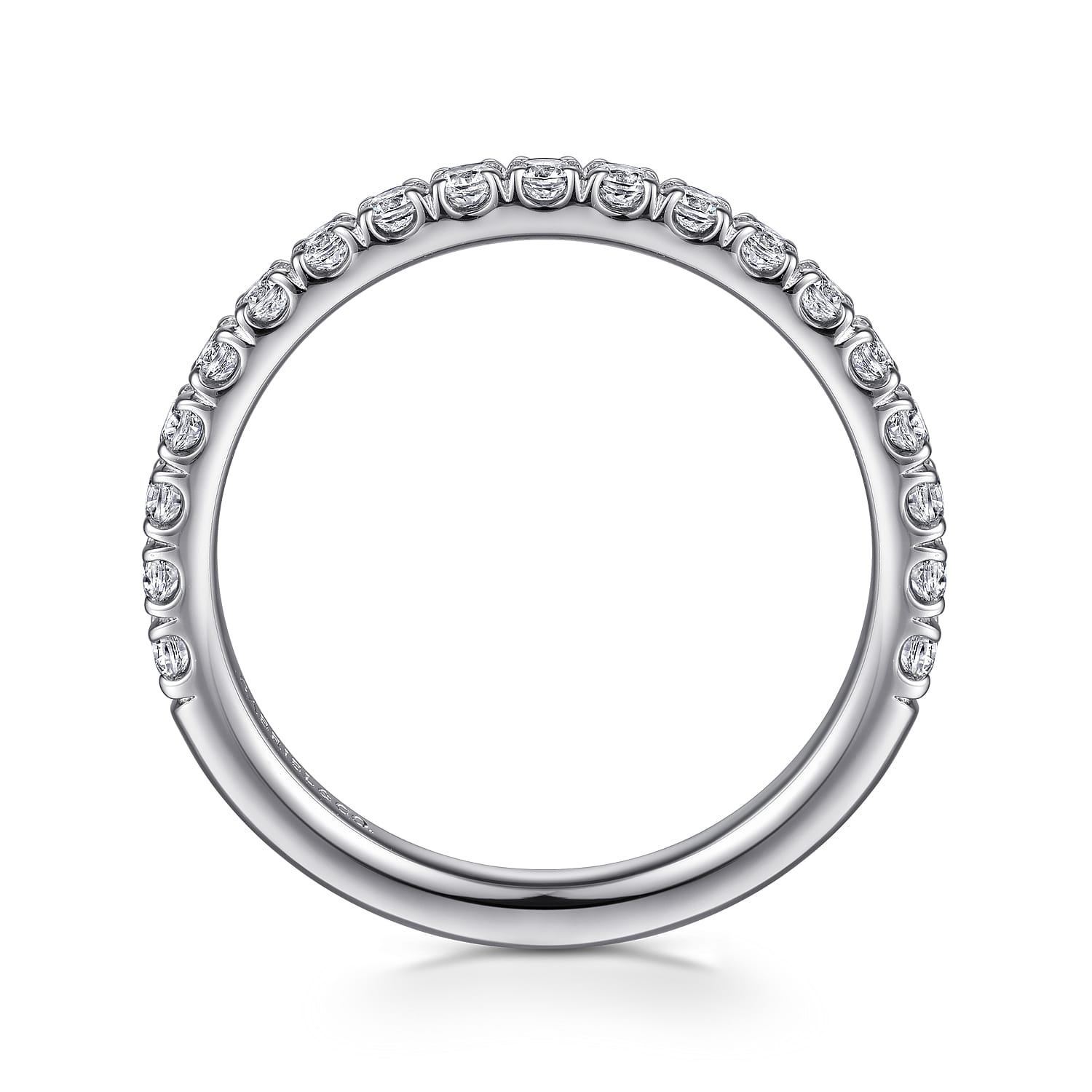 14K White Gold Diamond Matching Wedding Band - 0.45 ct - Shot 2