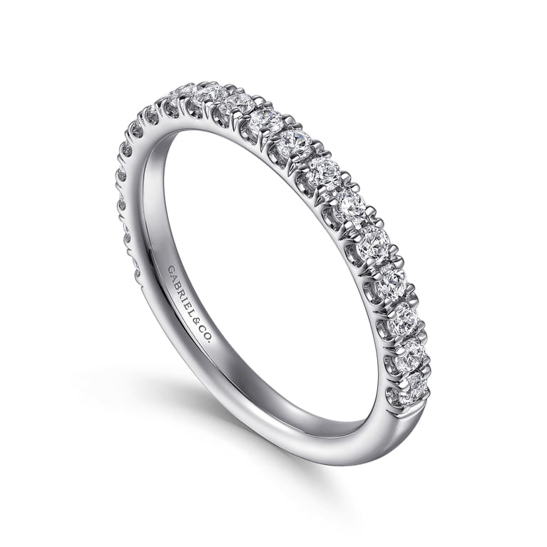 14K White Gold Diamond Matching Wedding Band - 0.45 ct - Shot 3